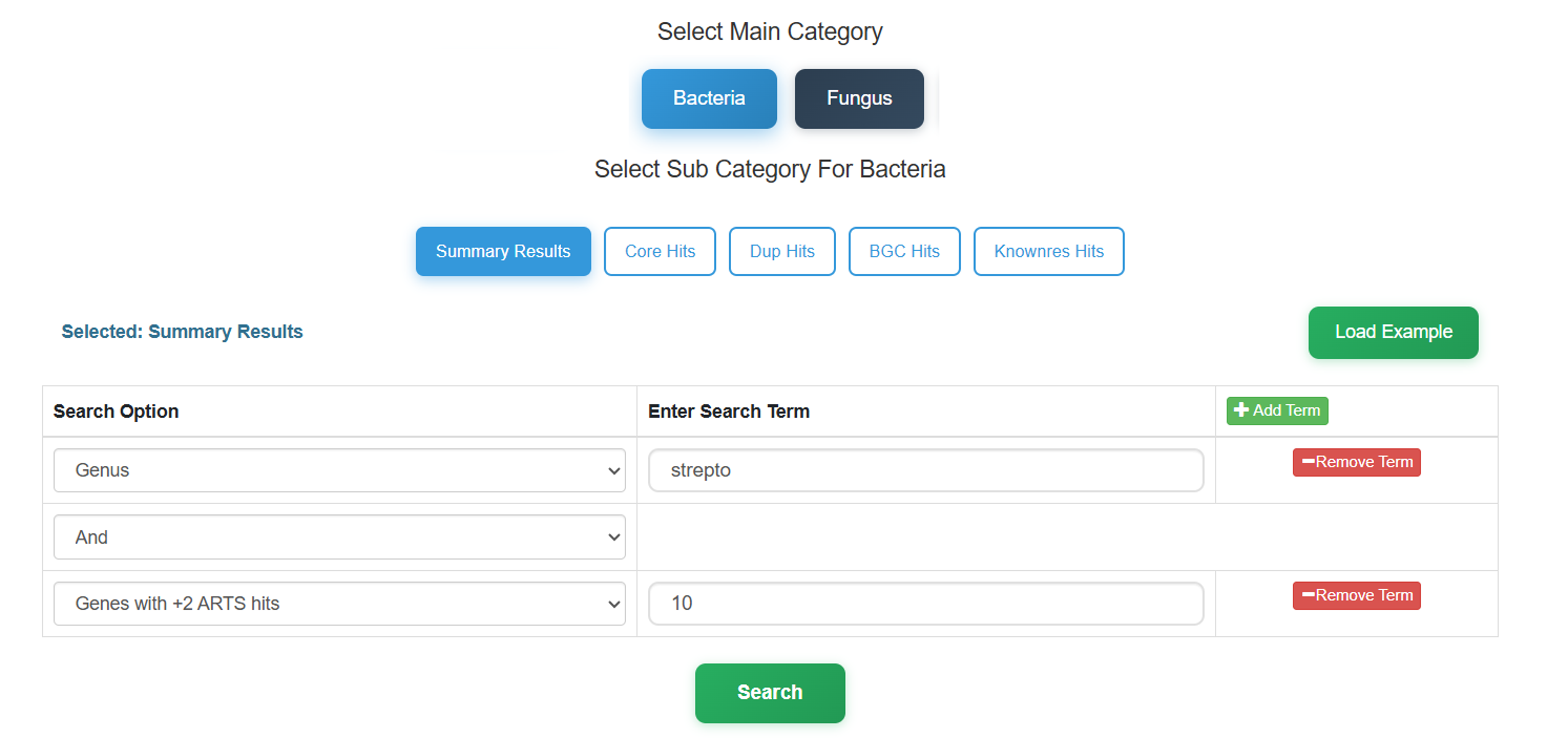 Search Interface Example